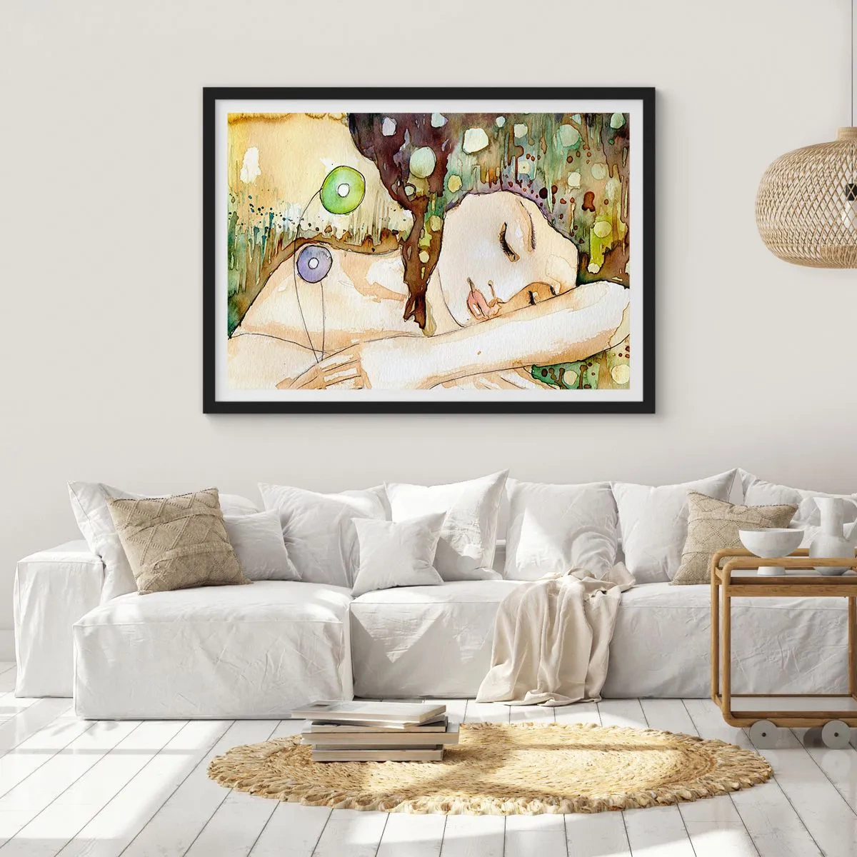 Poster in cornice nera - Sogno smeraldo e viola - 40x30 cm