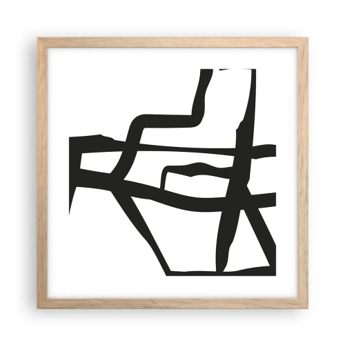 Poster in cornice rovere chiaro - Struttura bianca e nera - 40x40 cm