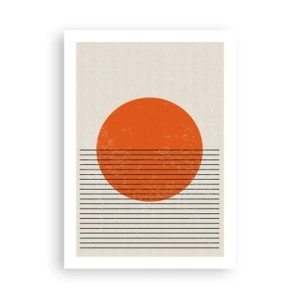 Poster - Un tramonto minimalista in forma geometrica - 50x70cm - Sempre il sole - Decorazione murale moderna per soggiorno e camera da letto ARTTOR
