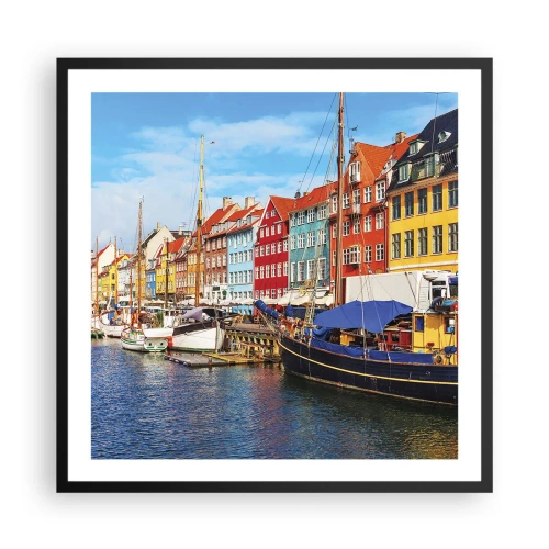 Poster in cornice nera - Riva gioiosa - 60x60 cm