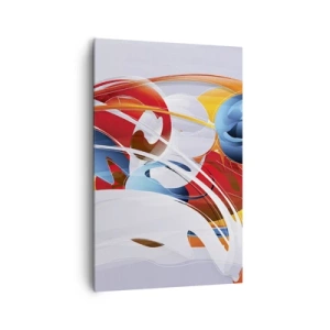 Quadro su tela - Stampe su Tela - Astrazione colorata con linee dinamiche e colori vivaci - 80x120cm - La danza degli elementi - Decorazione murale moderna per soggiorno e camera da letto ARTTOR