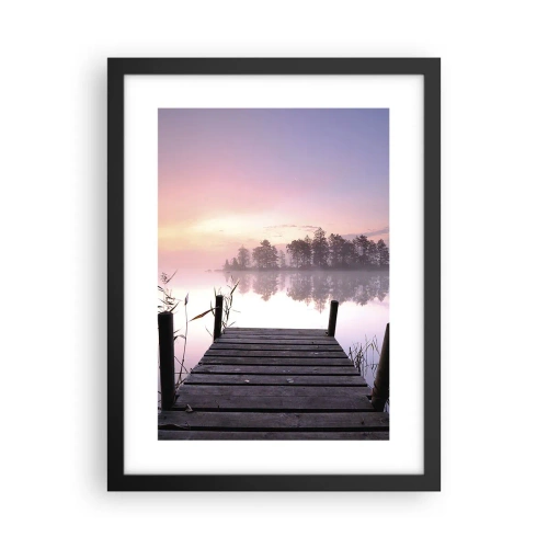 Poster in cornice nera - Nebbia color lilla - 30x40 cm