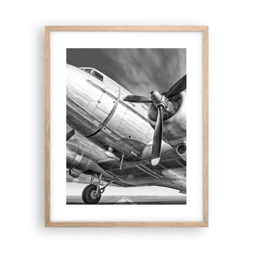 Poster in cornice rovere chiaro - Sempre pronto al volo - 40x50 cm