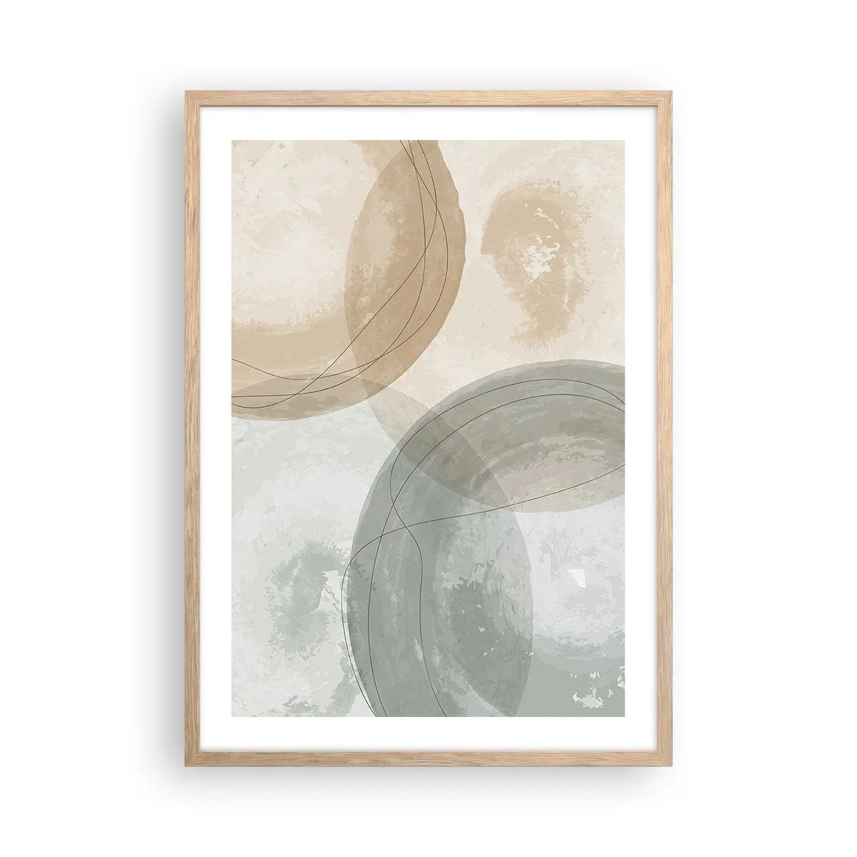 Poster in cornice rovere chiaro - Compenetrazione di mondi - 50x70 cm