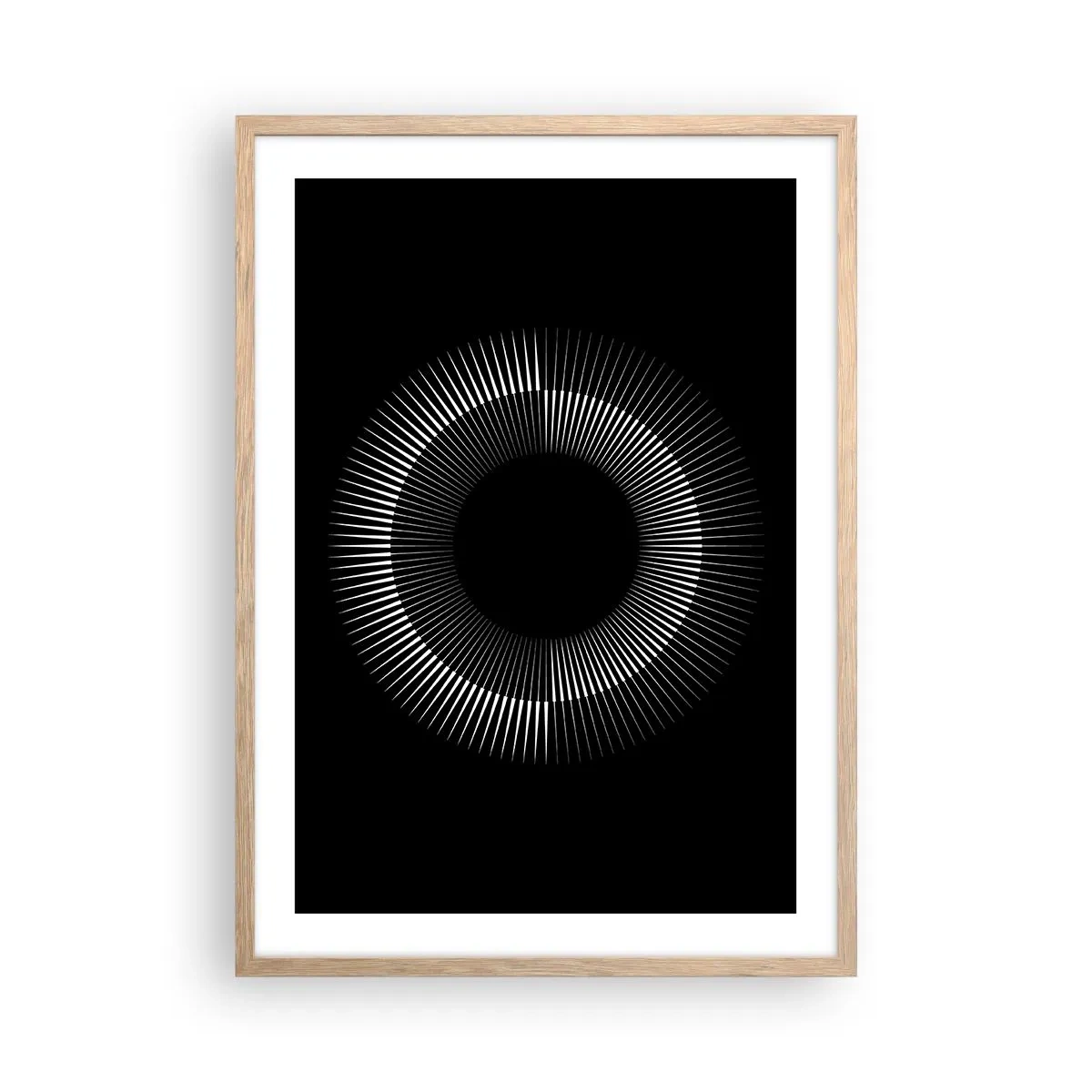 Poster in cornice rovere chiaro - Sole nero - 50x70 cm