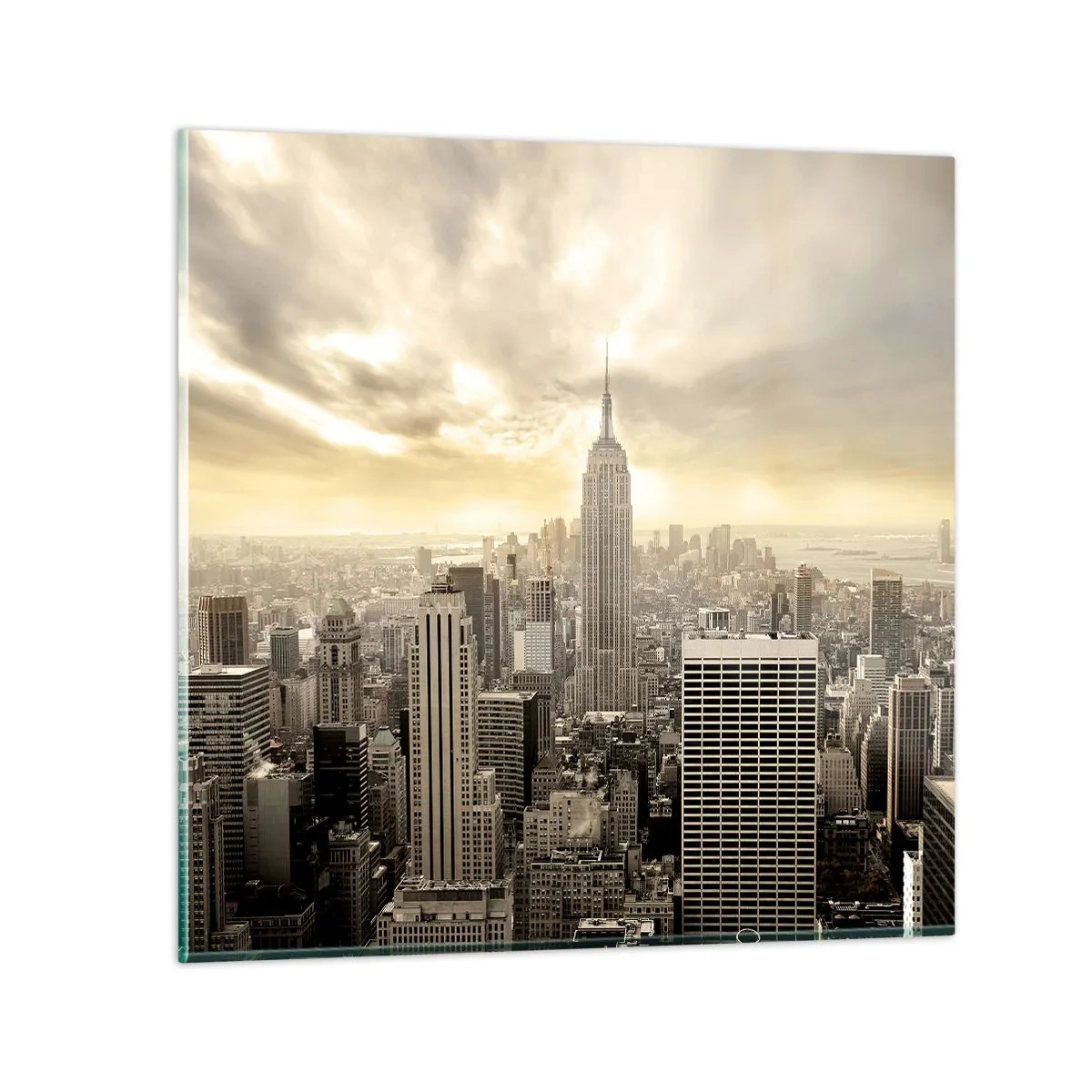 Quadro su vetro - New York in grigio - 40x40 cm