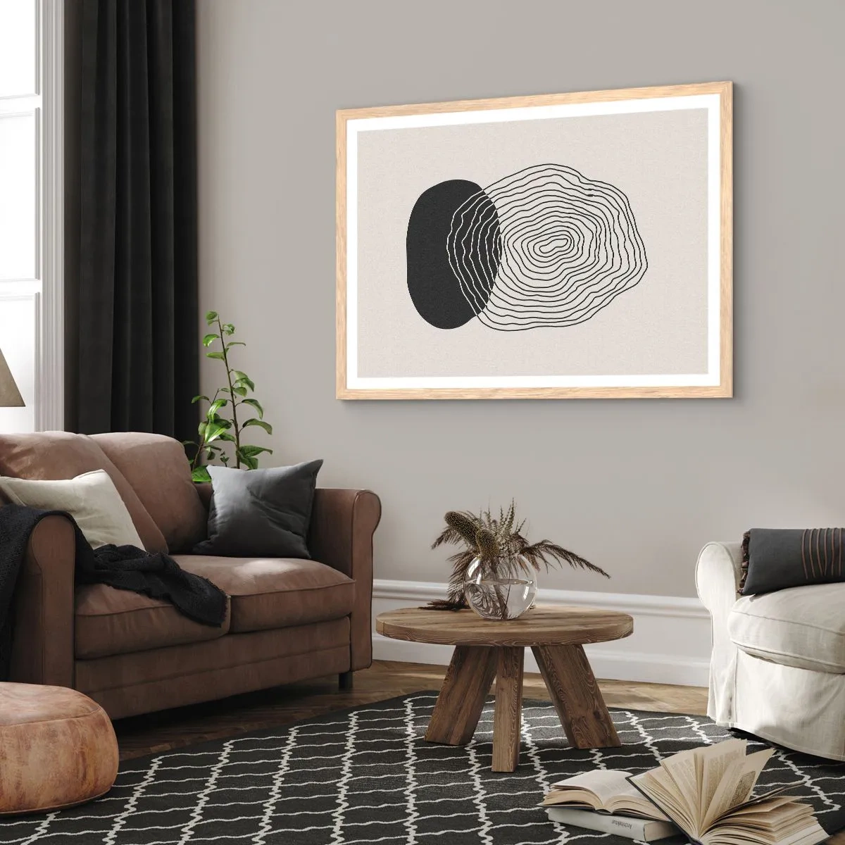 Poster in cornice rovere chiaro - Durata e vibrazione - 40x30 cm