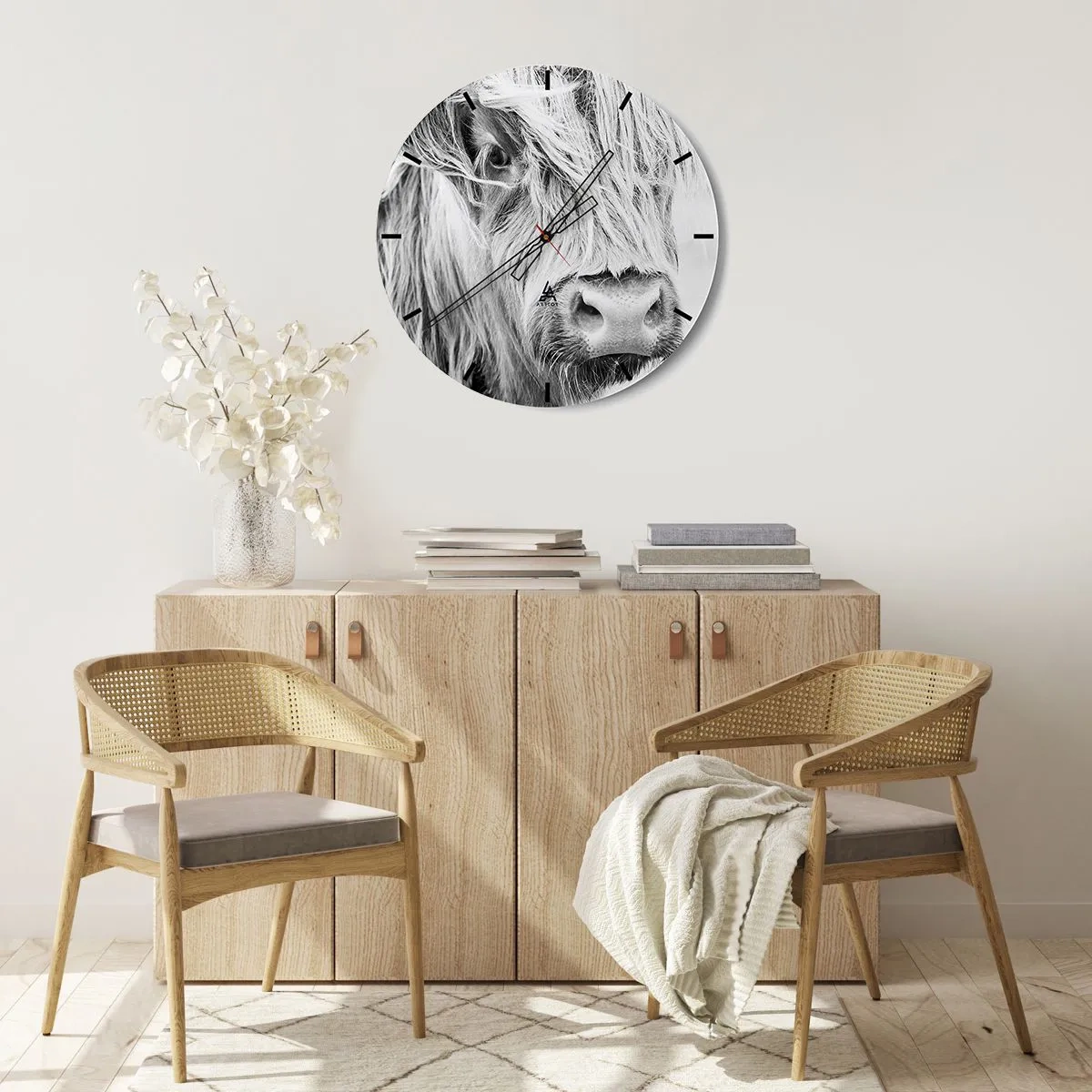 Orologio da parete - Orologio in Vetro - Selvaticità scozzese - 40x40 cm