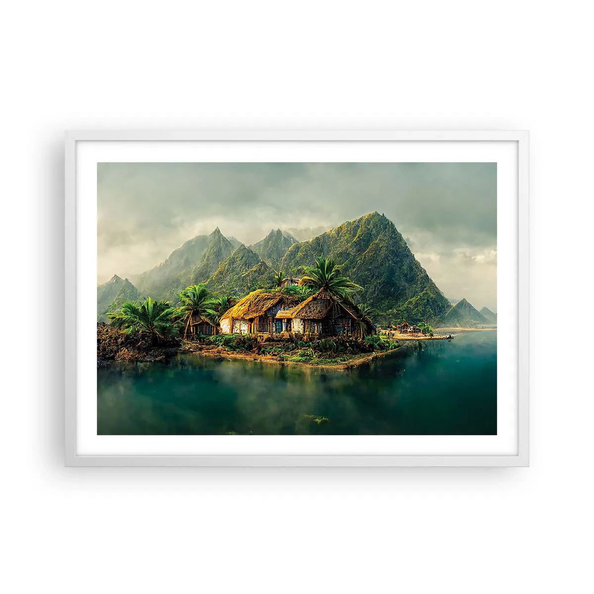 Poster in cornice bianca - Paradiso tropicale - 70x50 cm