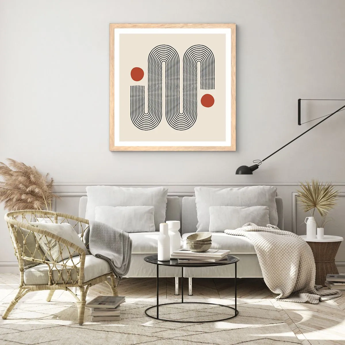 Poster in cornice rovere chiaro - Dall'inizio alla fine - 30x30 cm