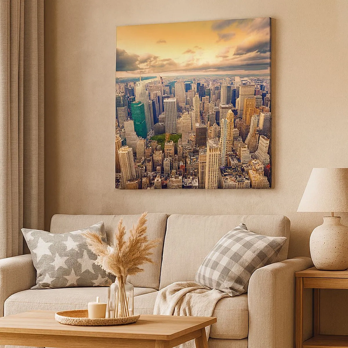 Quadro su tela - Stampe su Tela - Metropolis dorata - 30x30 cm