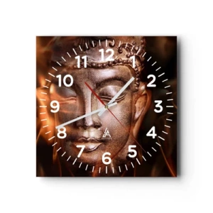 Orologio da parete - Orologio in Vetro - Esiste solo qui e ora - 40x40 cm