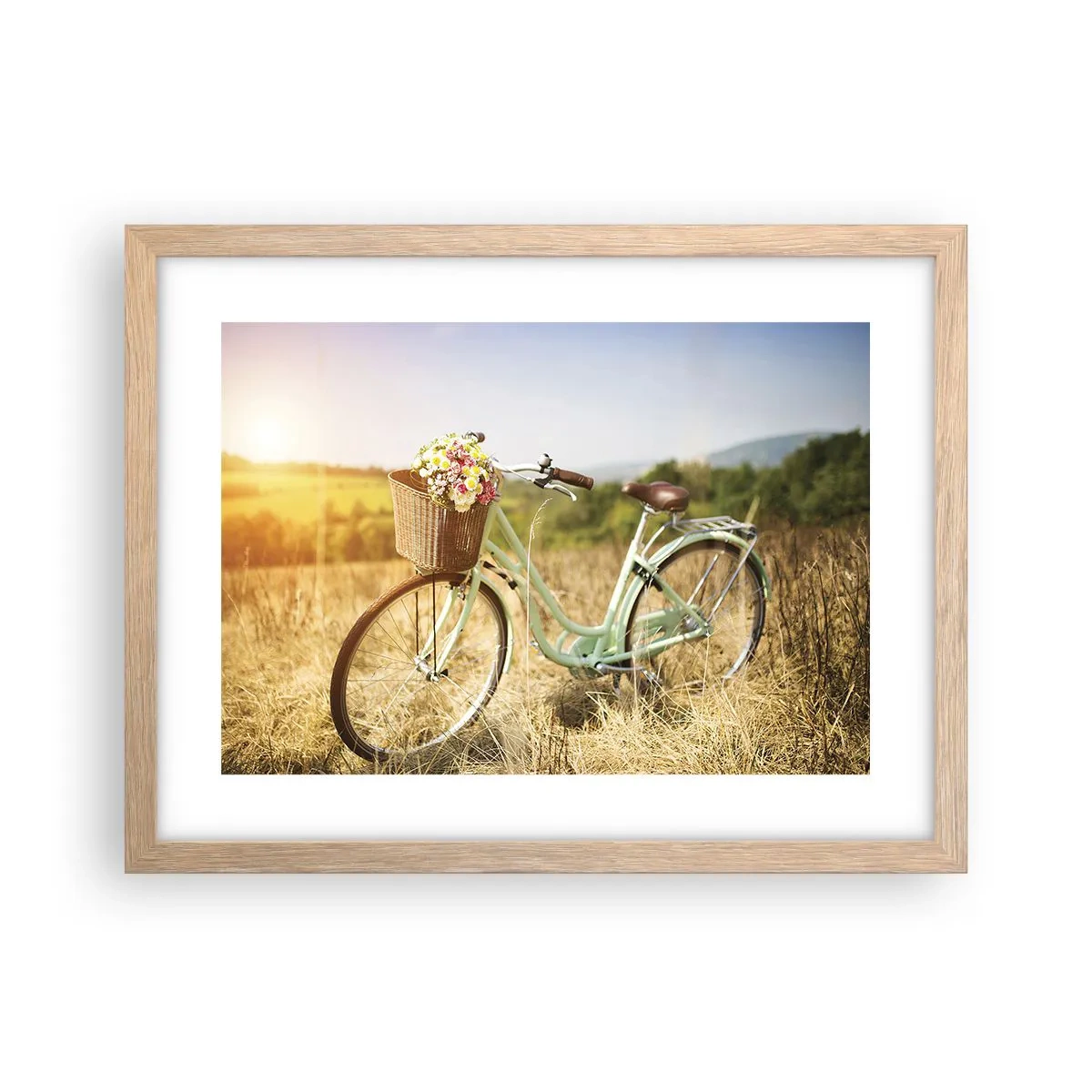 Poster in cornice rovere chiaro - Resto qui un attimo - 40x30 cm