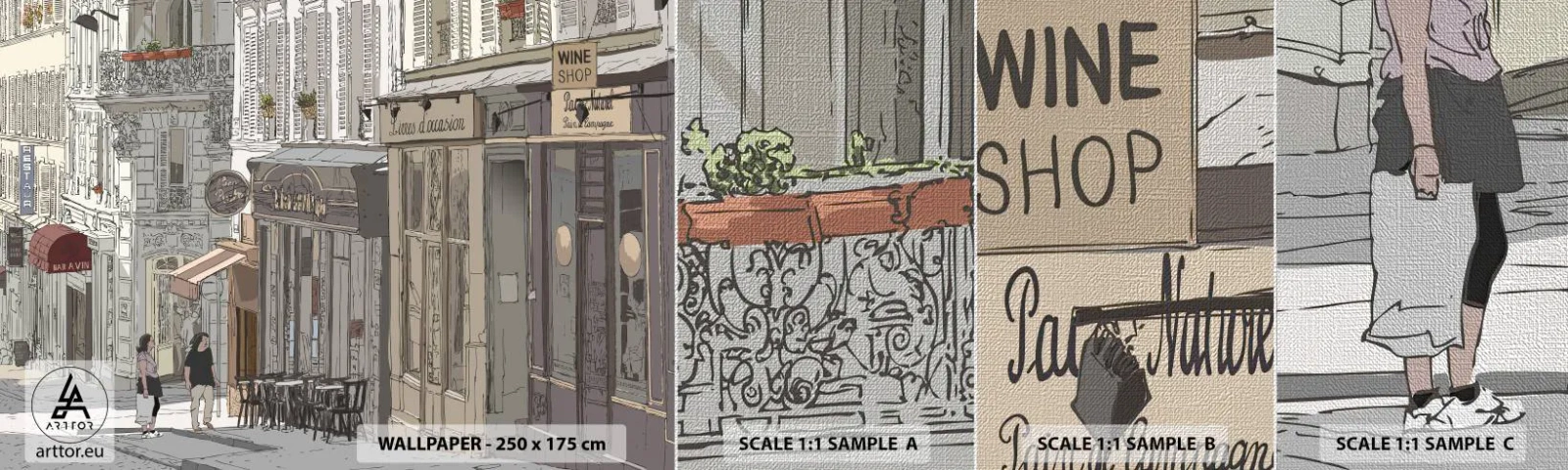 Campione di Fotomurale Premium Canvas - Gioie cittadine - Architettura, Città, Parigi - 100x30 cm