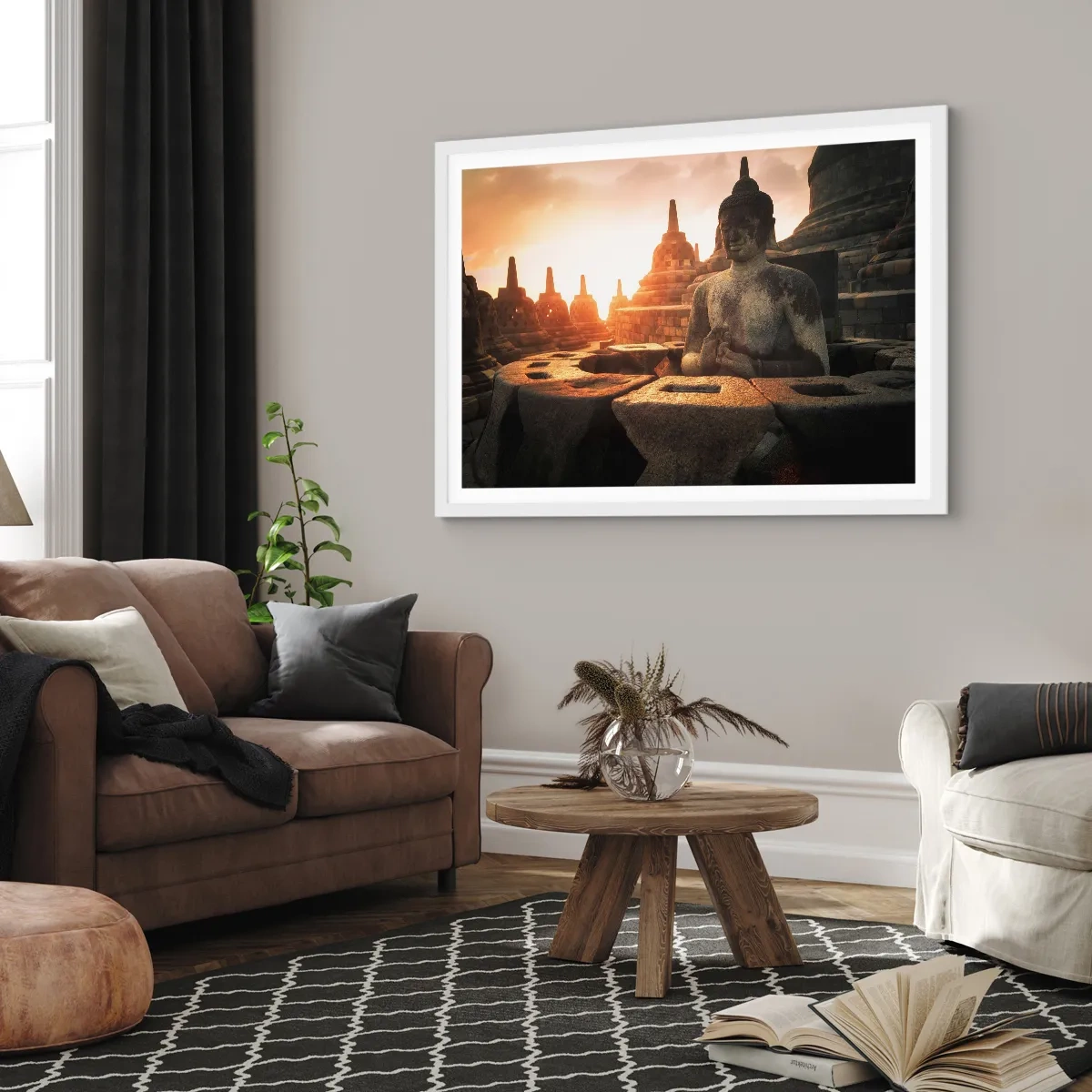 Poster in cornice bianca - La pagoda della grande saggezza - 70x50 cm