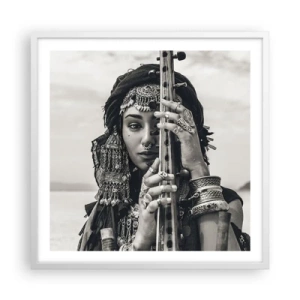 Poster in cornice bianca - La musica dell'oriente - 60x60 cm