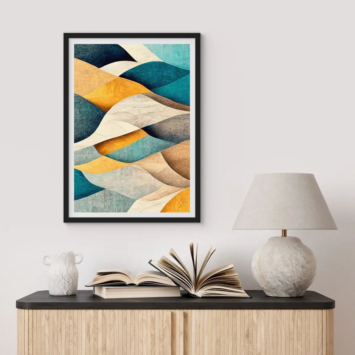 Poster in cornice nera - Ritmo e ondulazioni - 61x91 cm