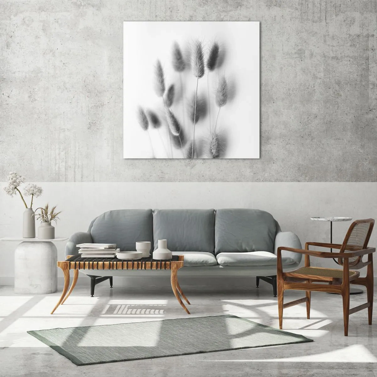 Quadro su vetro - Erba soffice - 40x40 cm