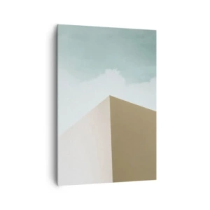 Quadro su tela - Stampe su Tela - Architettura minimalista con blocchi pastello e cielo - 70x100cm - Geometria di un'estate assolata - Decorazione murale moderna per soggiorno e camera da letto ARTTOR
