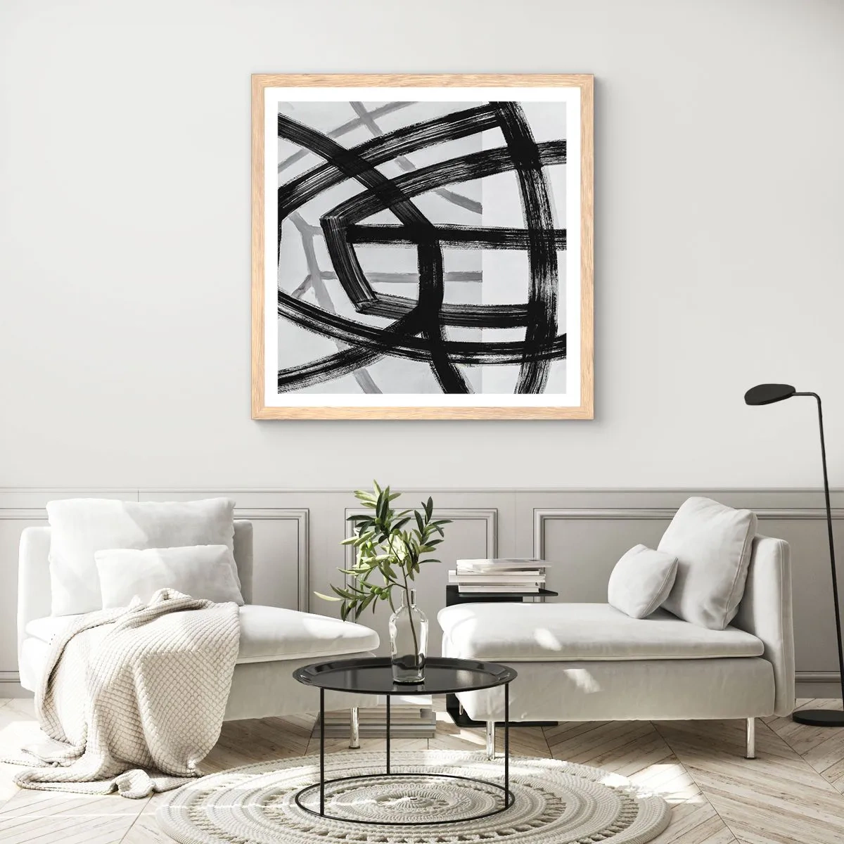 Poster in cornice rovere chiaro - Costruendo la profondità - 50x50 cm