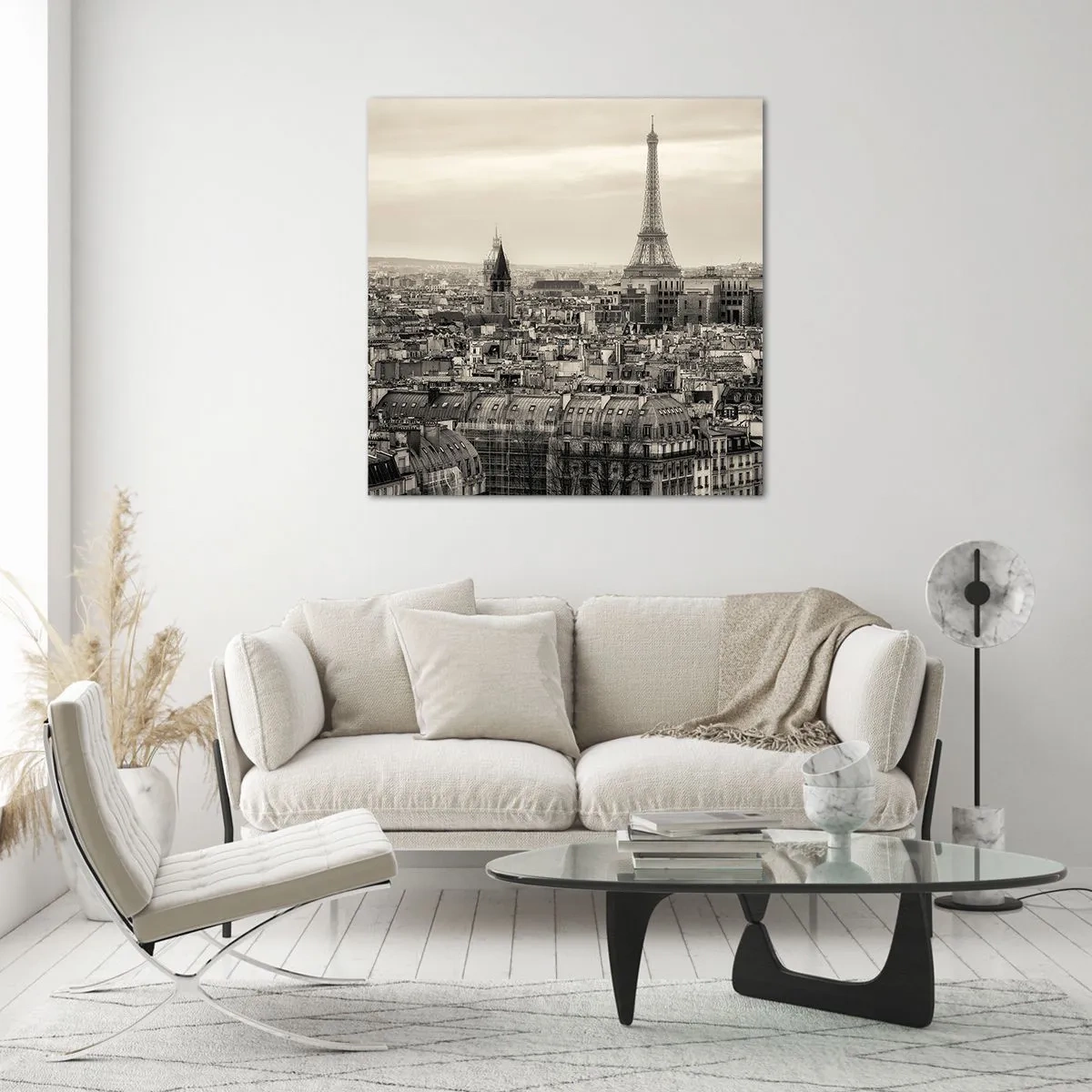 Quadro su vetro - Sui tetti di Parigi - 70x70 cm