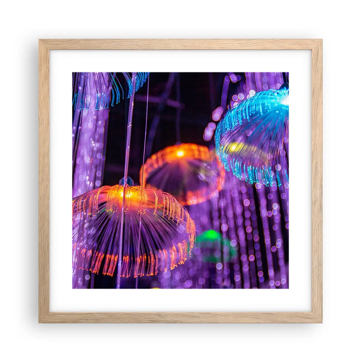 Poster in cornice rovere chiaro - Fontane di luce - 40x40 cm