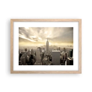 Poster in cornice rovere chiaro - New York in grigio - 40x30 cm