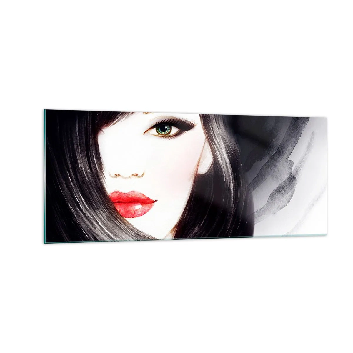 Quadro su vetro - Sguardo di zaffiro - 100x40 cm