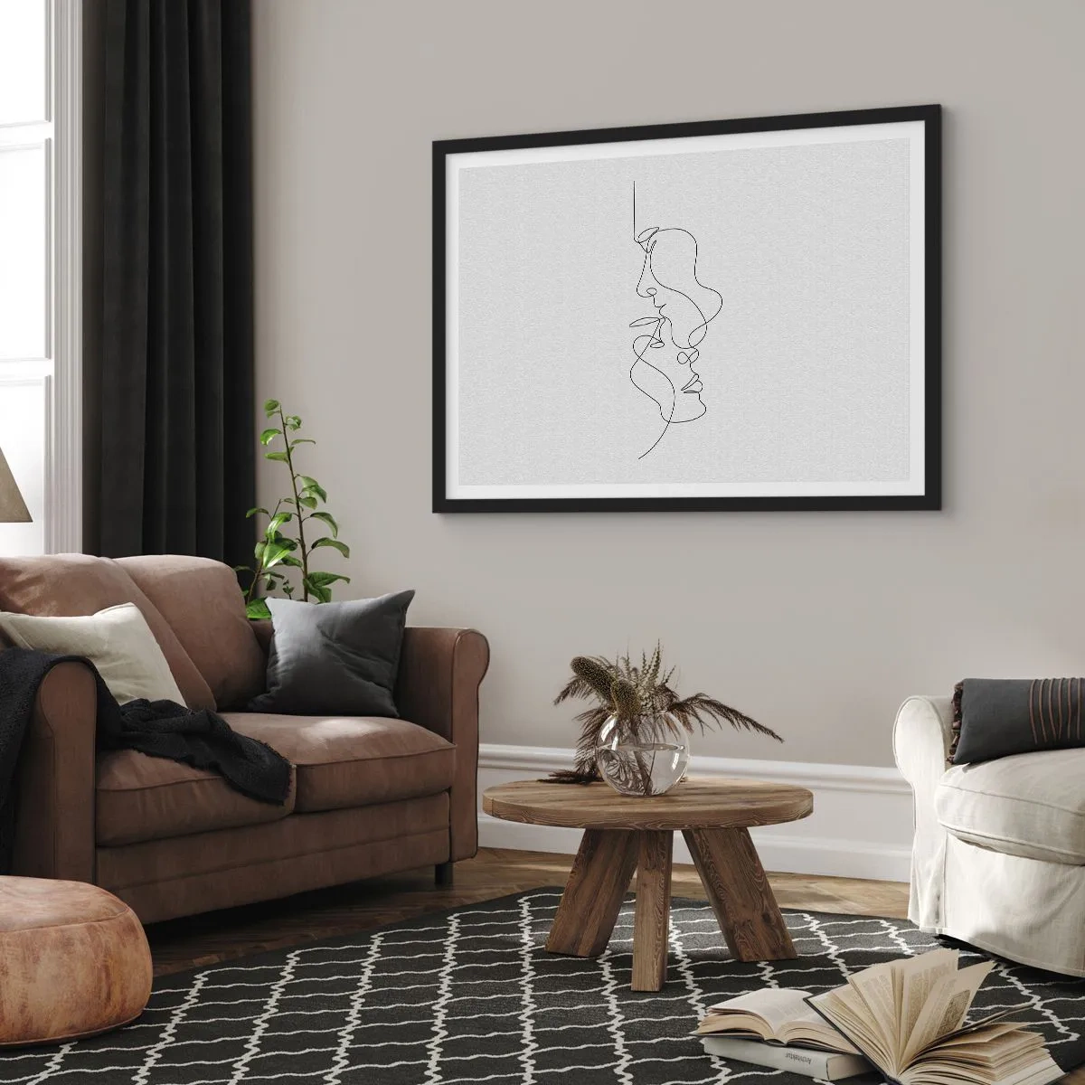 Poster in cornice nera - Il calore dei desideri malinconici - 40x30 cm