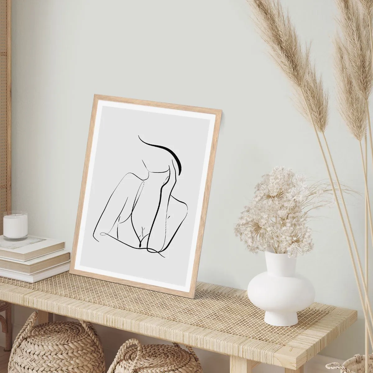 Poster in cornice rovere chiaro - Sull'onda dei sogni - 40x50 cm