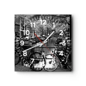 Orologio da parete - Orologio in Vetro - Vista molto olandese - 40x40 cm