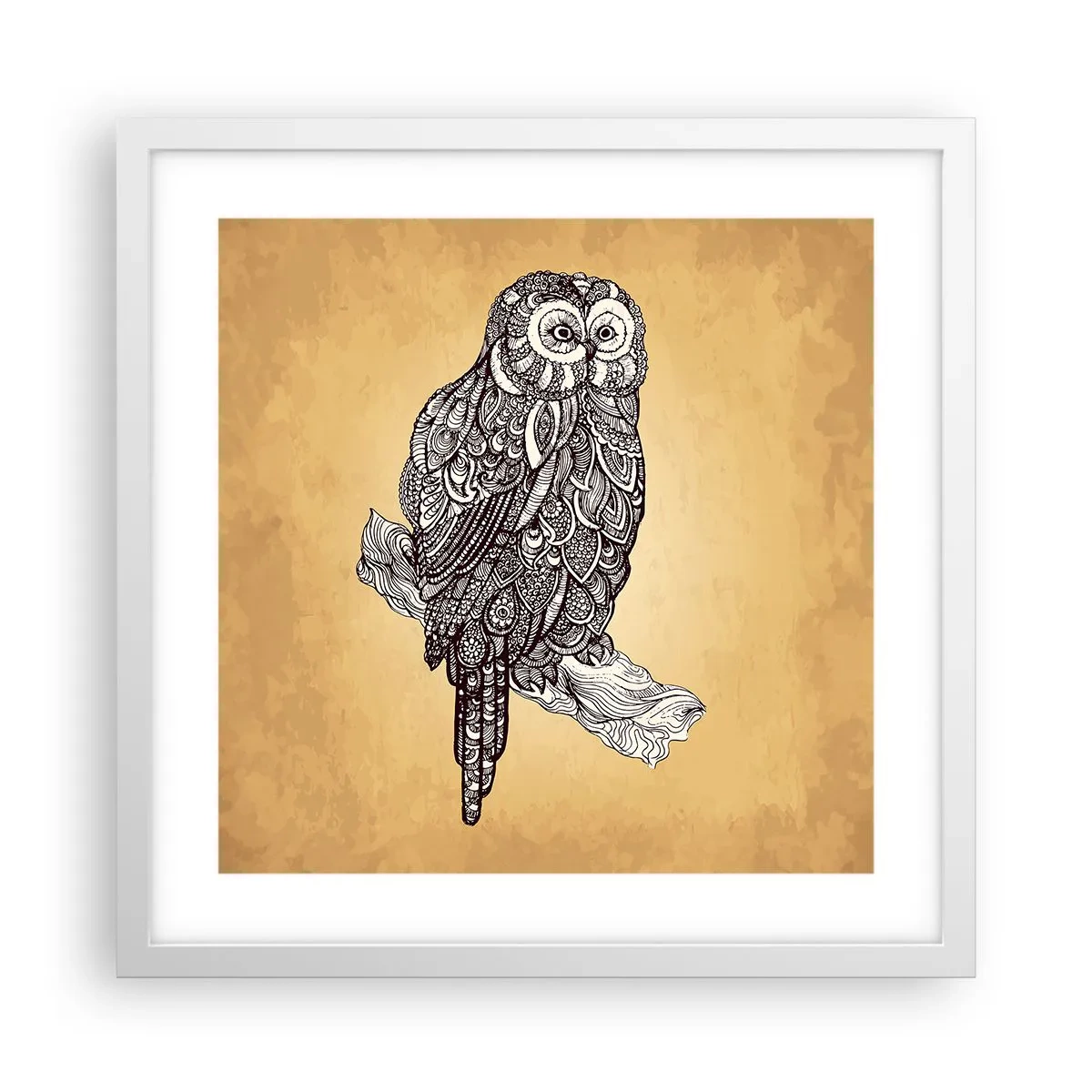 Poster in cornice bianca - Delicati ghirigori di saggezza - 40x40 cm