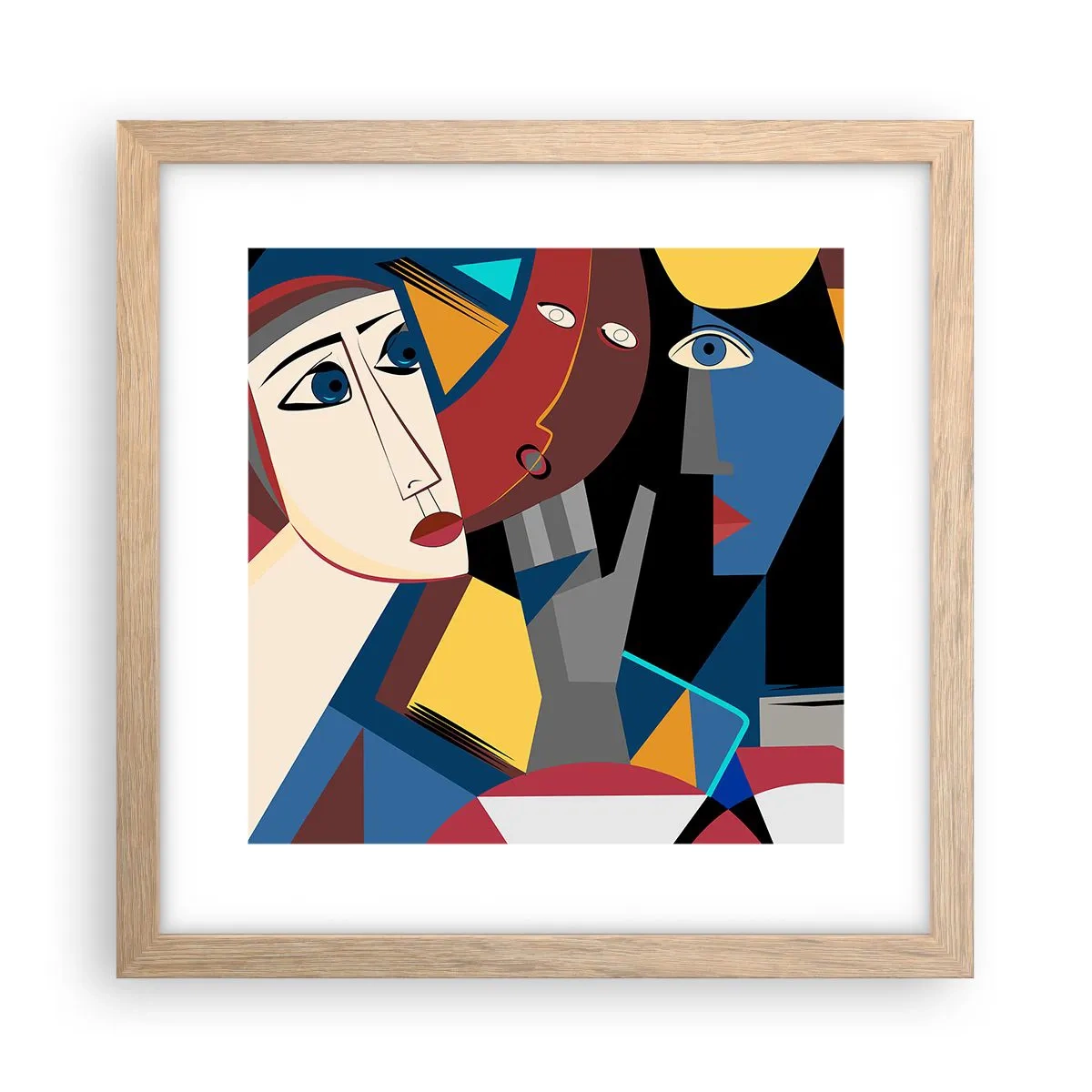 Poster in cornice rovere chiaro - Dialogo di cubisti - 30x30 cm
