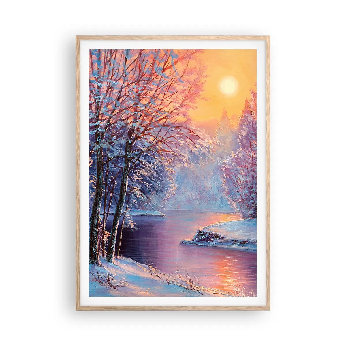 Poster in cornice rovere chiaro - I colori dell'inverno - 70x100 cm
