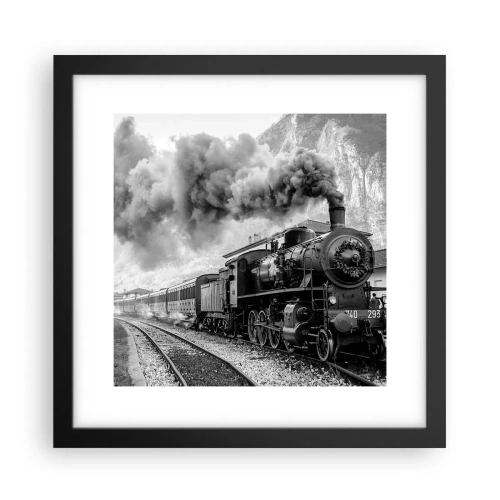 Poster in cornice nera - Ferma alla stazione... - 30x30 cm