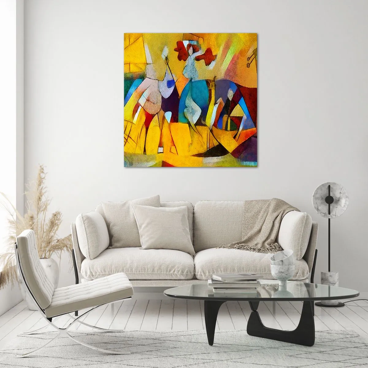 Quadro su vetro - Sole - vita - gioia - 60x60 cm