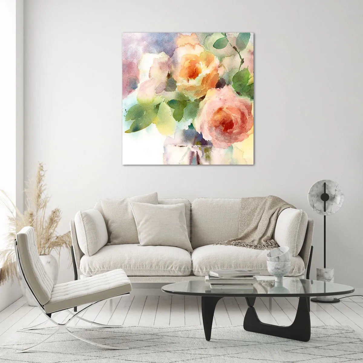 Quadro su vetro - Delicati come un acquerello - 40x40 cm