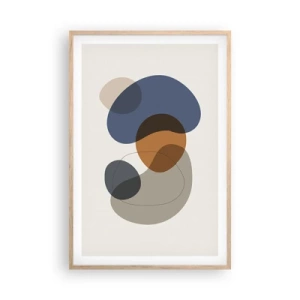 Poster in cornice rovere chiaro - Gocce di colore - 61x91 cm