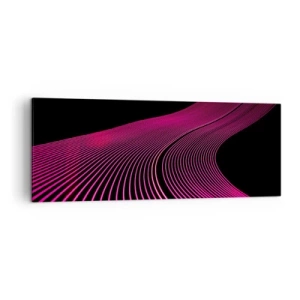 Quadro su tela - Stampe su Tela - Linee futuristiche nei toni del rosa su sfondo nero - 140x50cm - Il viale della luce - Decorazione murale moderna per soggiorno e camera da letto ARTTOR