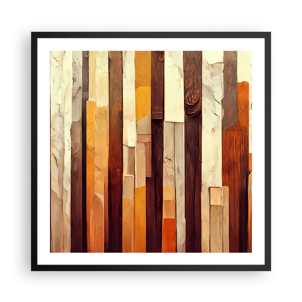 Poster in cornice nera - L'inno dei legni boschivi - 60x60 cm