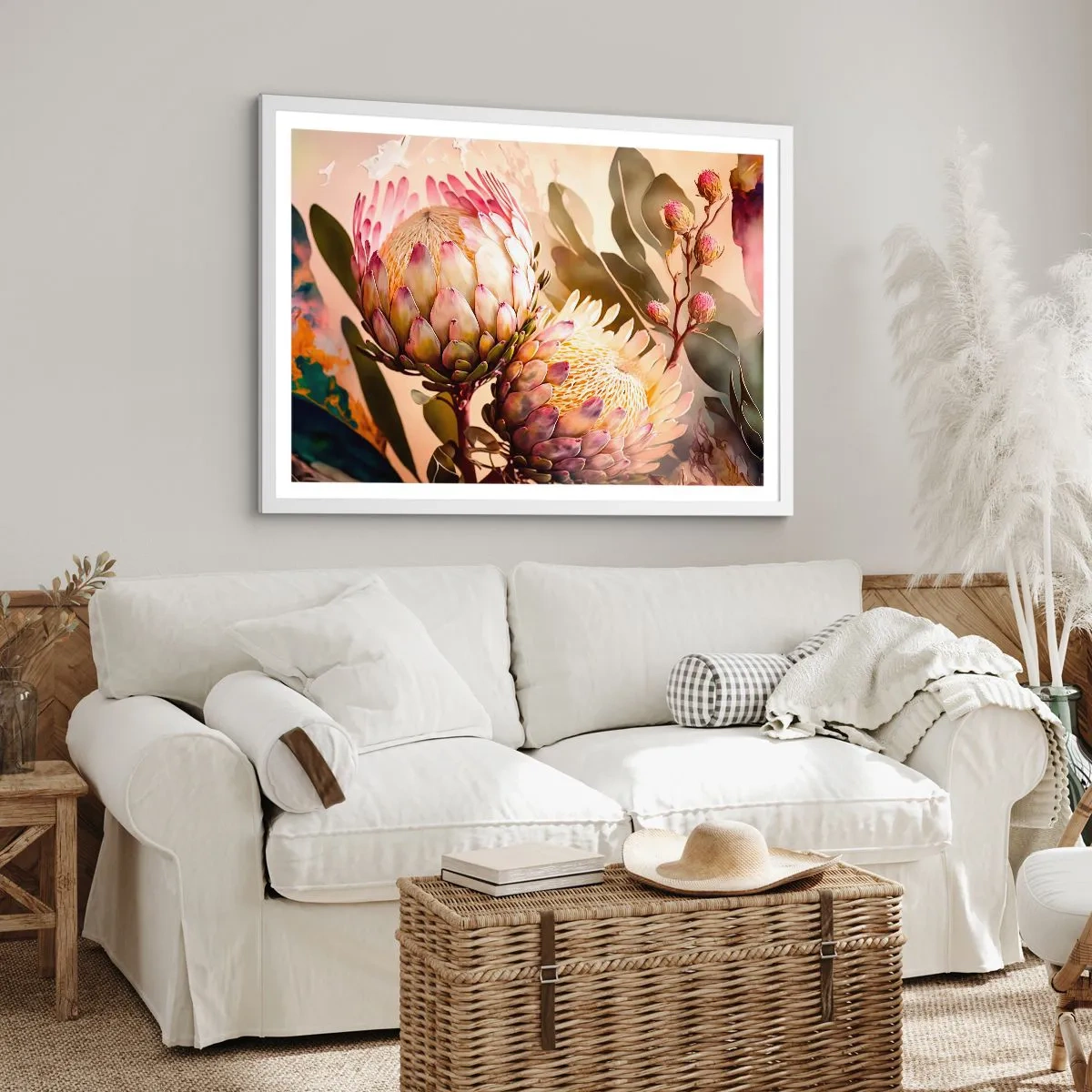 Poster in cornice bianca - Tenero abbraccio - 50x40 cm