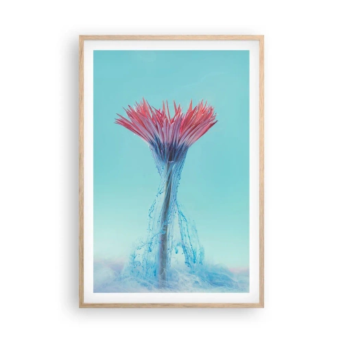 Poster in cornice rovere chiaro - L'abbraccio che ravviva - 61x91 cm