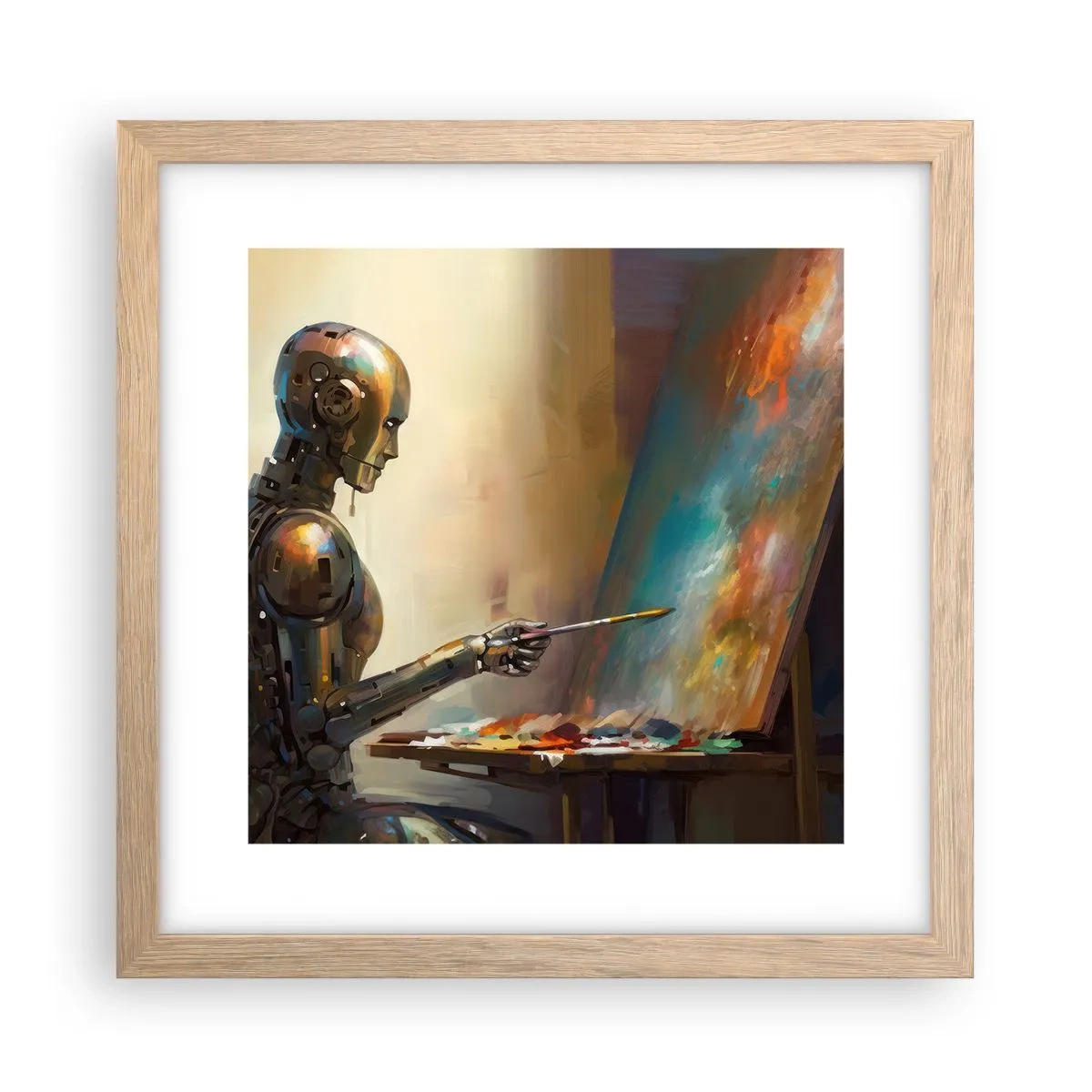 Poster in cornice rovere chiaro - L'arte del futuro - 30x30 cm