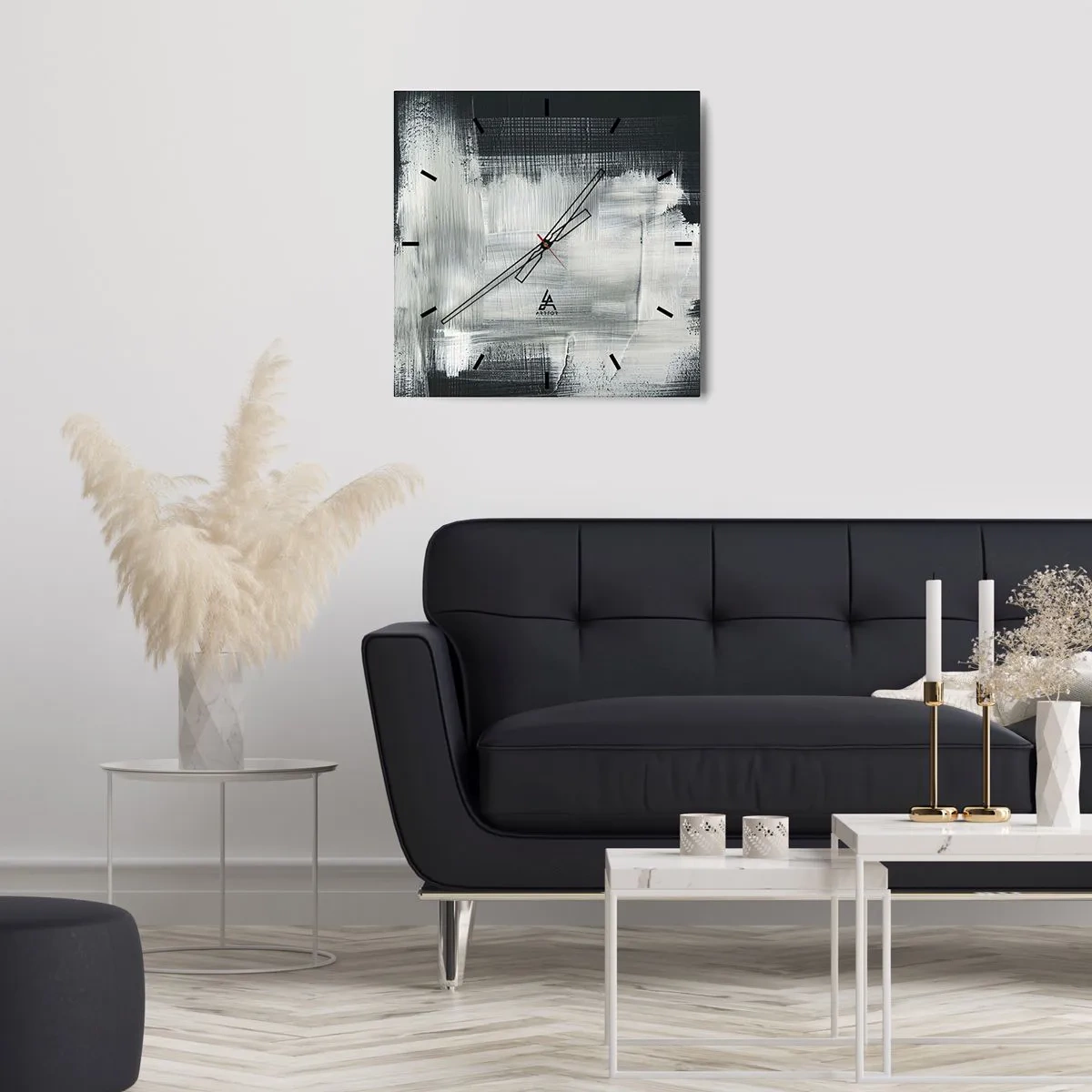 Orologio da parete - Orologio in Vetro - Tessuto in verticale e in orizzontale - 30x30 cm