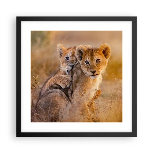 Poster in cornice nera - Non disturbare! Giochiamo - 40x40 cm