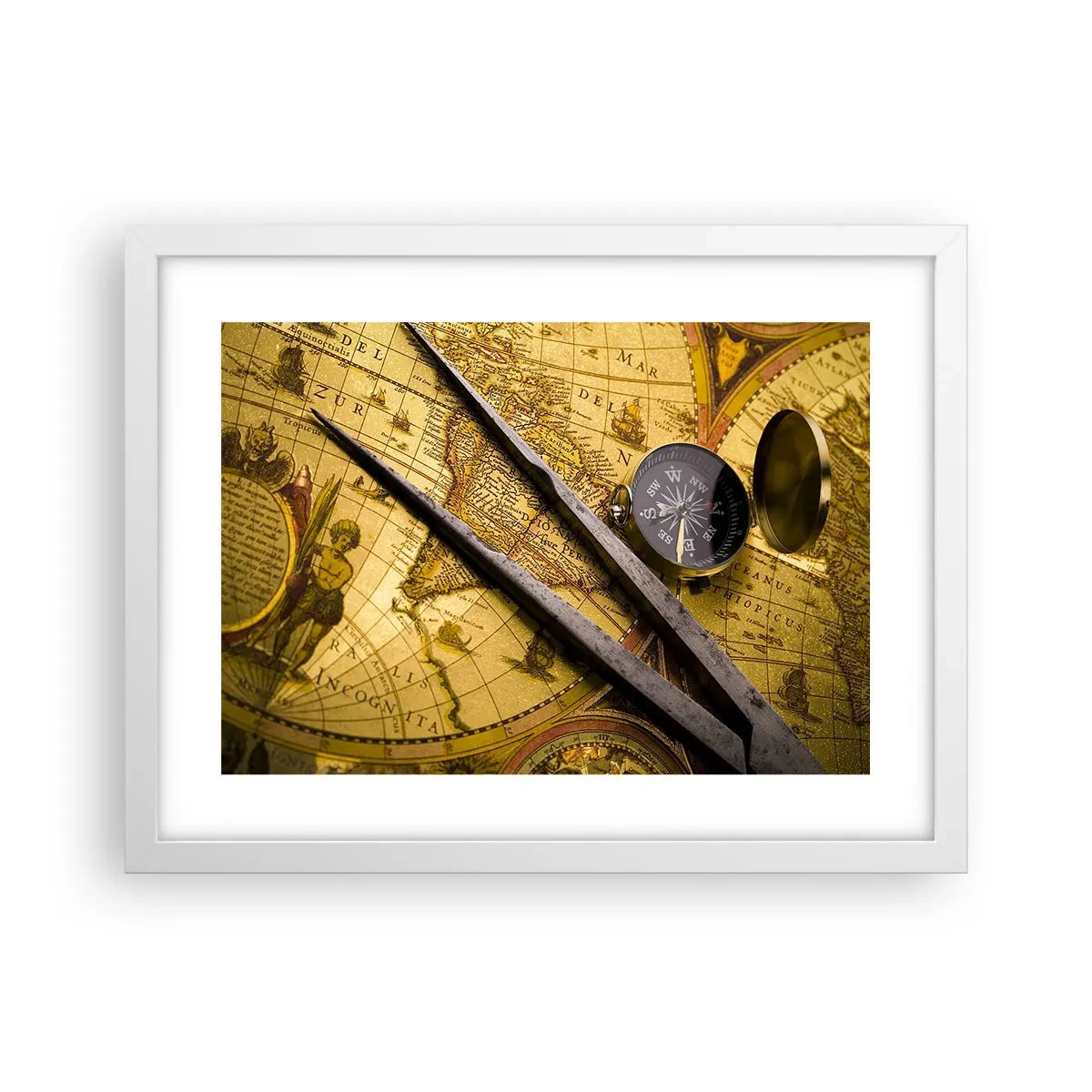 Poster in cornice bianca - Dove sono questi tesori? - 40x30 cm