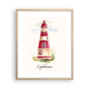 Poster in cornice rovere chiaro - Attorno è sempre bel tempo - 40x50 cm