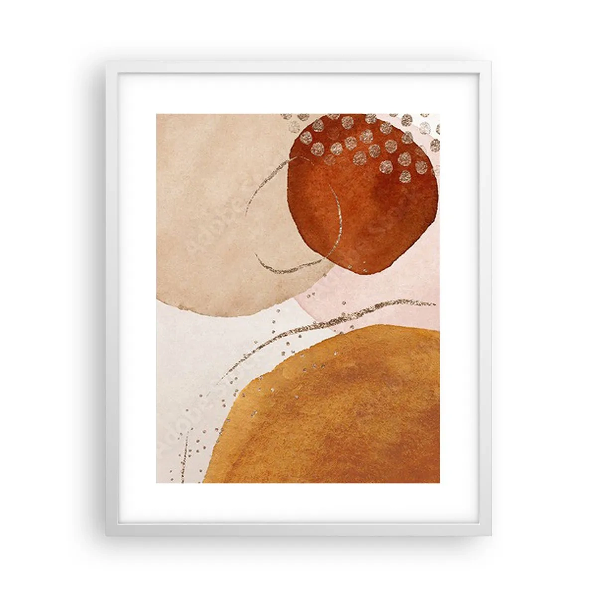 Poster in cornice bianca - Rotondità e movimento - 40x50 cm