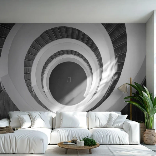 Fotomurali Premium Canvas - Verso l'essenza delle cose - Pezzo, Astrazione, Scala a chiocciola - 300x210 cm
