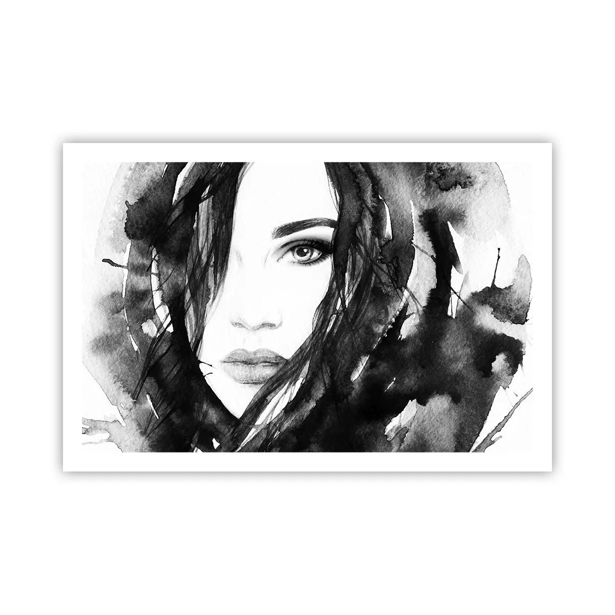 Poster - Ritratto di donna in bianco e nero - 91x61 cm